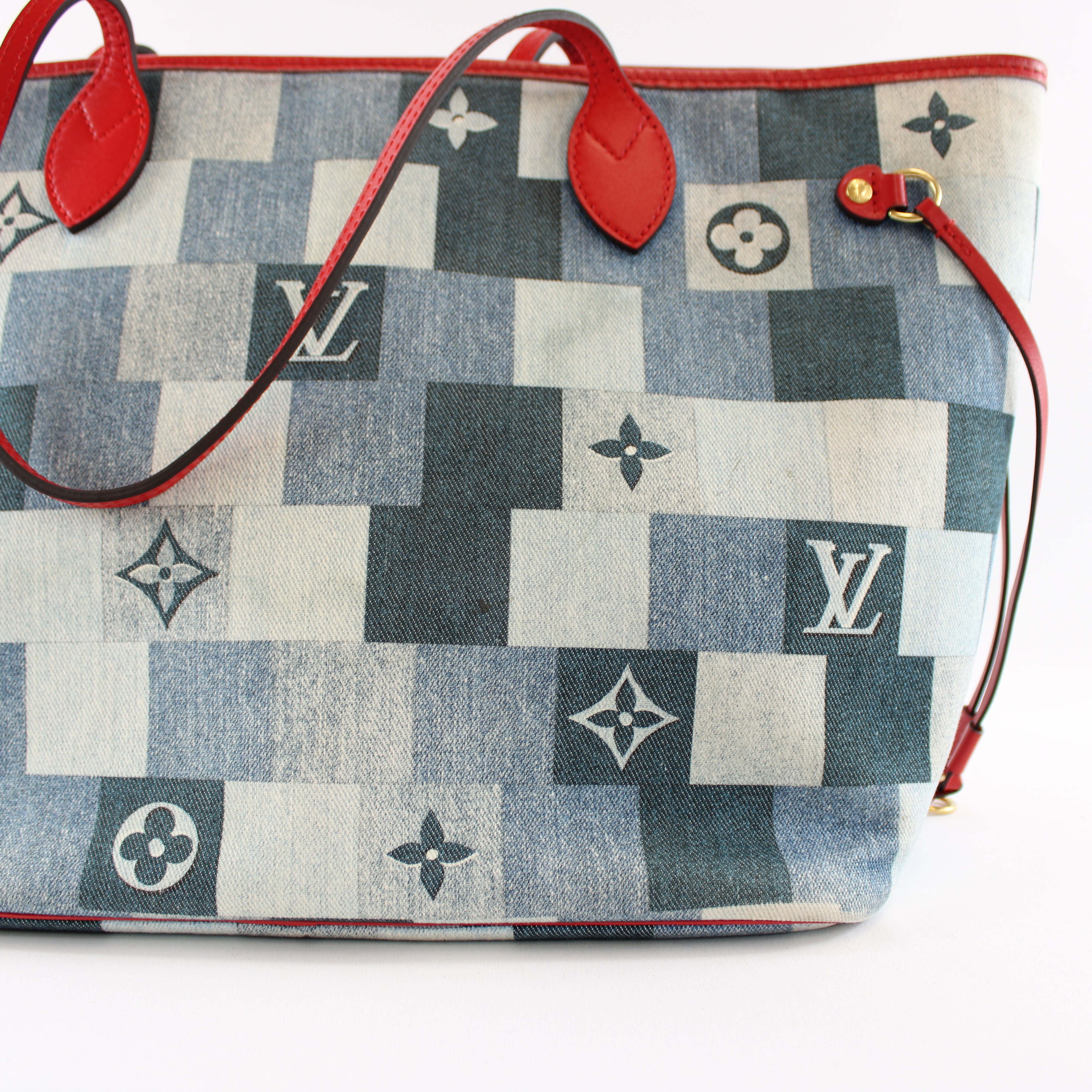 Louis Vuitton Denim Patchwork Monogram Neverfull MM Tote Bag